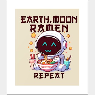 Earth Moon Ramen Repeat Posters and Art